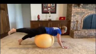 'At home, core exercises using the stability ball'
