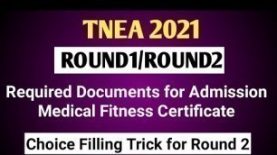 'TNEA|2021|Round1|Required|Documents|Round2|Choice Filling|Tricks|Vincent|maths|'