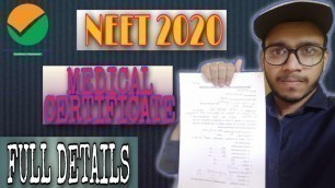 'Medical Certificate for NEET 2020 Counselling?!