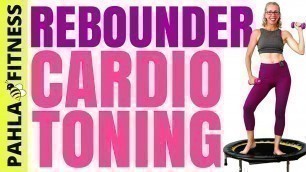'Full Body BOUNCE | FUN 10 Minute CARDIO TONING Rebounder Workout | STACKABLE Mini Trampoline Routine'