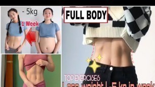 'Top Exercises For Girls | Lose Weight Full Body | Do Every Day - Lose 5kg in Week'