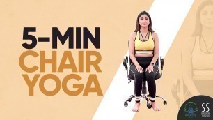 '5-Minute Chair Yoga | Shilpa Shetty Yoga Videos'