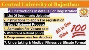 'Curaj Important Instructions of  Registration |Medical Fitness certificate & Undertaking Format |'