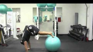'Killer Abs Exercise - Pike Roll Out on Fitness Ball'