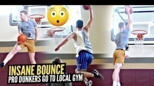 'These Dudes Have INSANE BOUNCE!! WTF! When Pro Dunkers Walk Into LA Fitness and Take OVER!'