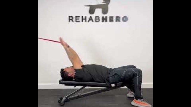 'Banded Lat Pullover - home exercise to engage the Latissimus Dorsi muscle'