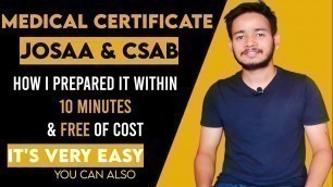 'How to make Medical Certificate |for #JOSAA |#CSAB | Document verification | for college admission'