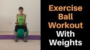 'Senior Exercise Ball Workout With Weights'