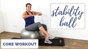'10 Minute Stability Ball Workout – Stability Exercises at Home to Flatten Belly'