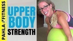 'UPPER BODY, BACK + CORE Strength Training | STABILITY BALL + DUMBBELL Workout'