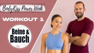 'BodyKiss Power Week - WORKOUT 1 | BAUCH, BEINE & PO | Ohne Equipment | WARM-UP & COOL DOWN | 40 Min'