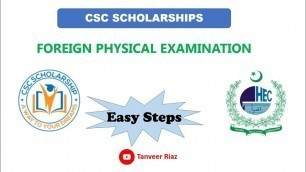 'How to prepare the Foreign Physical Examination Form (Medical Form) | CSC Scholarship | China'