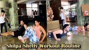 'Shilpa Shetty EXERCISES With CUTE Son Viaan & Husband Raj Kundra | Lockdown'