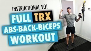 'TRX arms and back workout with abs routine (Suspension Training INTR - ADV level)'