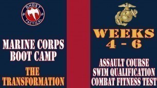 'Marine Corps Boot Camp l Weeks 4-6 l Assault Course, Swim Qualification, & Combat Fitness Test'