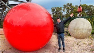 'Can The World\'s Largest Exercise Ball Bounce This Stone?'