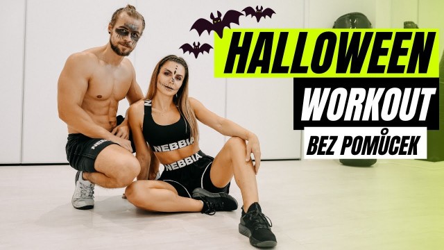 'HALLOWEEN COUPLE WORKOUT | Nohy + Břicho 10 minut | Bez vybavení s vlastní váhou'