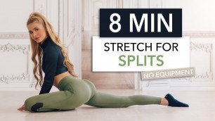 '8 MIN STRETCH FOR SPLITS - how to get your front splits / No Equipment I Pamela Reif'