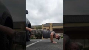 'Parking lot push-ups! Fitness Anytime, gotta Pay My Toll!'
