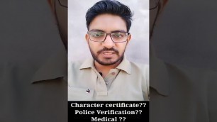 'RRB Clerk DV/ Police Verification/Medical/Character Certificate'