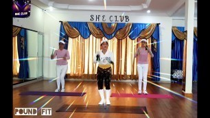 'pound fit class by she club. instructor karlina dewi'