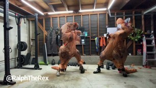 'T-Rex Halloween Fitness! Short Arms, Big Gains!'