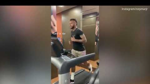 'Neymar prepares to return to full fitness as he jogs on treadmill'