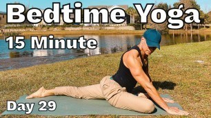 '15 Min Relaxing Bedtime Yoga for Sleep - Gentle Evening Yoga Stretch - 30 Days of Yoga'