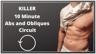 '10 Minute KILLER Abs and Obliques Circuit (Home Core Workout!)'