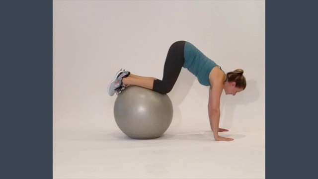 'Core Exercises: Knee Tuck on Stability Ball'