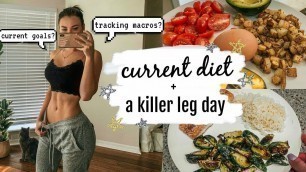 'FULL DAY OF EATING | my current diet + leg/booty workout'