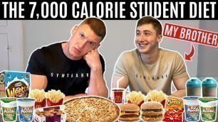 'We ate my Brother\'s STUDENT DIET for 24 hours *7,000 CALORIES*'