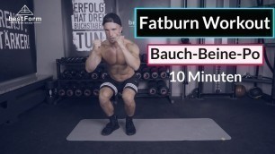 'Fatburn Workout / Bauch Beine Po / 10 Minuten'