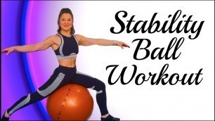 'FITNESS BALL WORKOUT ~ including Stretches and Pelvic Floor Strength Exercises ~ STABILITY BALL'