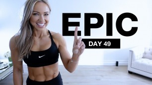'Day 49 of EPIC | Full body Strength and Stretch Workout [BODYWEIGHT ONLY - NO EQUIPMENT]'