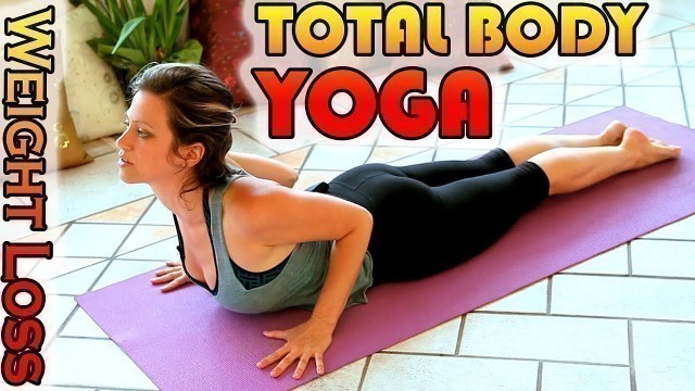 'Weight Loss Yoga Workout For Beginners, 15 Minute Total Body Stretch Workout Yoga Class'