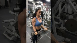 'Fitness #Woman #Gym #Workout big #biceps girl #abs #dumbbell #shoulder'