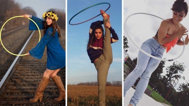 'Woman\'s Impressive Hula Hoop Tricks'