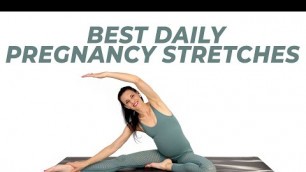 'Best Pregnancy Stretches | 15-Min Full-Body Daily Stretch Routine | Relieve Pregnancy Symptoms'