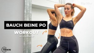'BAUCH - BEINE - PO | 15 MIN Home workout to tone your problem areas | Evelyn Konrad'