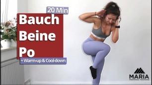'20 Min Bauch Beine Po Workout für Zuhause + Warmup & Cooldown'
