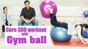 'CORE, ABS and BACK exercises with GYM BALL- CORE WORKOUT TIPS- FLAT TUMMY workout with GYM BALL'
