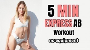 '5 MIN Express Ab Workout - No Equipment //  Model Fitness Routine @Sami Clarke // Sanne Vloet'