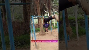 'Upside down pike hang on bars | Basic exercise for core strength'
