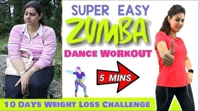 '5 Mins Easy Weight Loss Zumba Dance Workout for Beginners at Home'