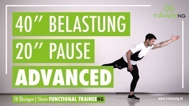 'Functional TRAINEEng - Advanced Workout 40/20 - 10 Minuten, 10 Übungen - Woche 6'