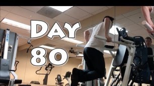'Day 80 of 100 day workout challenge.   100 reps for 100 days'