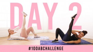 'Day 2: 100 Cross Kick Crunches! | #100AbChallenge w/ Iskra Lawrence'