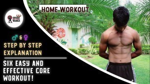 '6 EASY AND EFFECTIVE HOME CORE WORKOUTS ।। MALE / FEMALE ।। #fitnessfreak #jamshedpur #coreworkout'