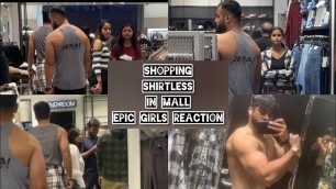 'When Bodybuilder fitness freak do shopping shirtless in Mall / Epic girls reaction / InspireFitness'